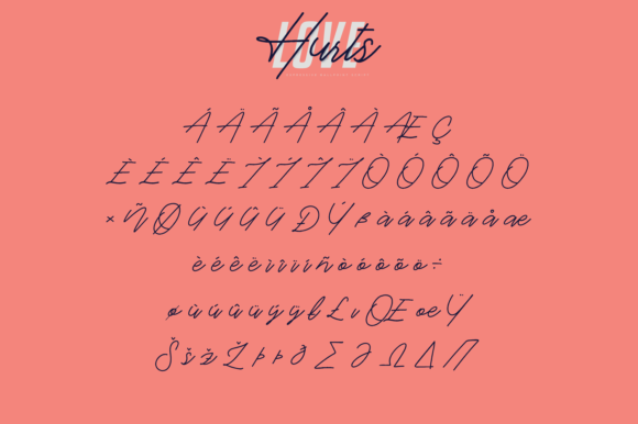 Love Hurts Font PNG with transparent background - Preview 5