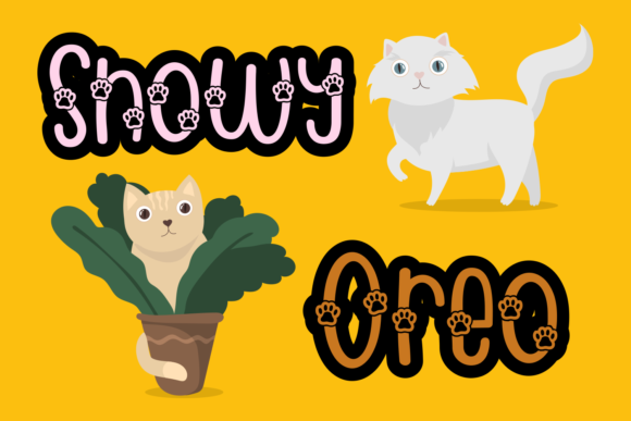 Pawesome Font PNG with transparent background - Preview 2