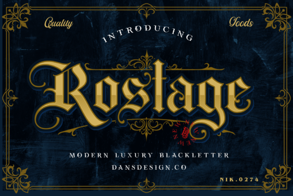 Rostage blackletter font