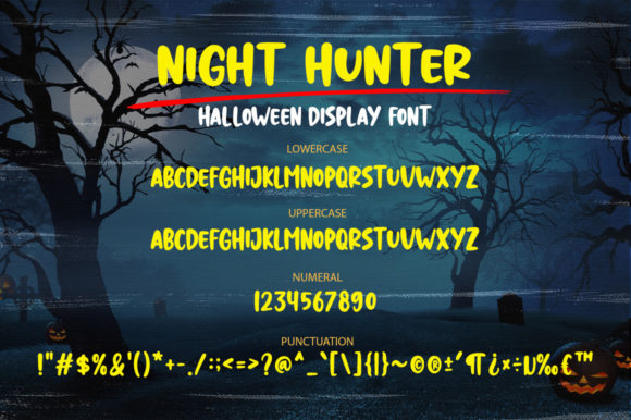 Night Hunter Font PNG with transparent background - Preview 5
