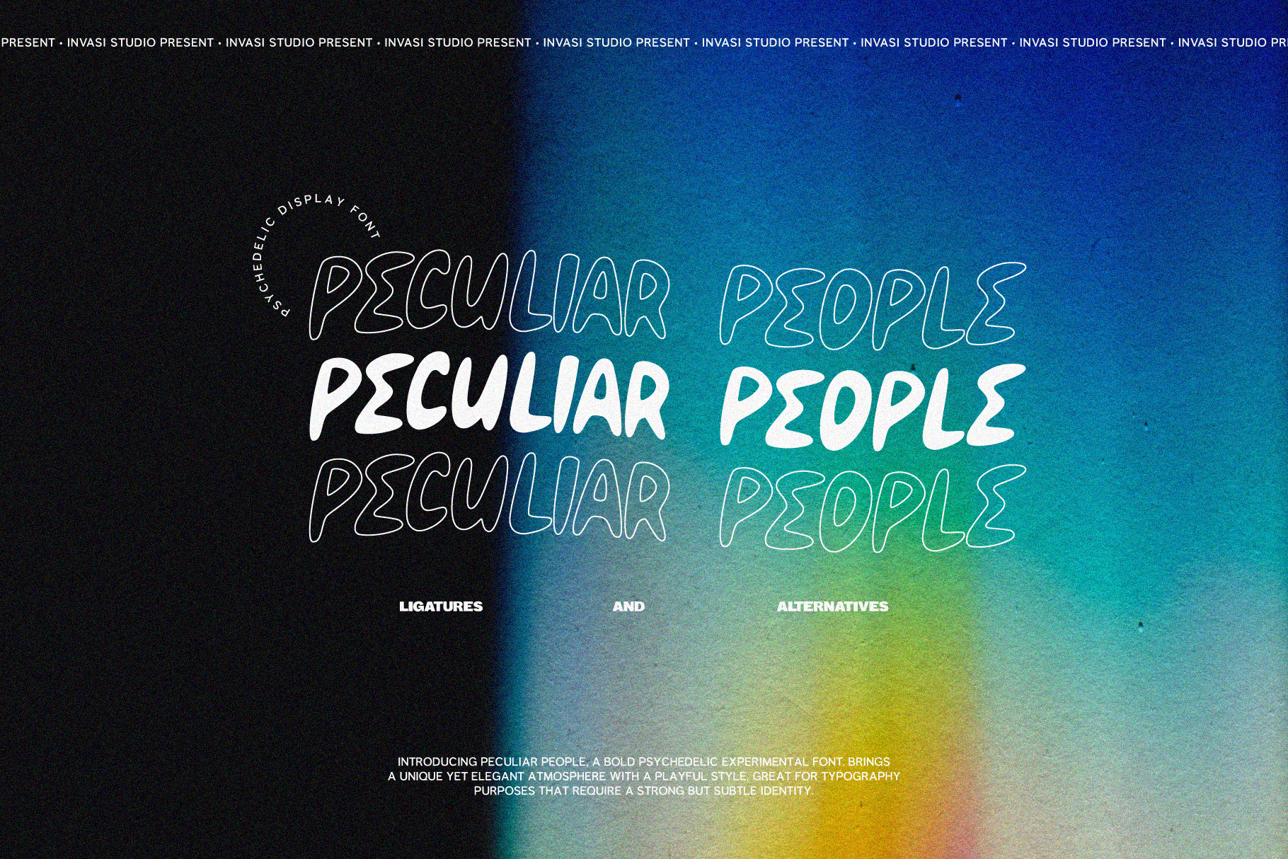 Peculiar People preview, psychedelic hand-drawn display font