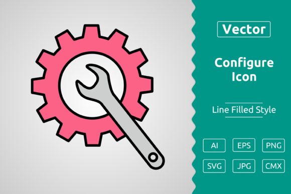 Vector Configure Filled Outline Icon Graphic by Muhammad Atiq ...