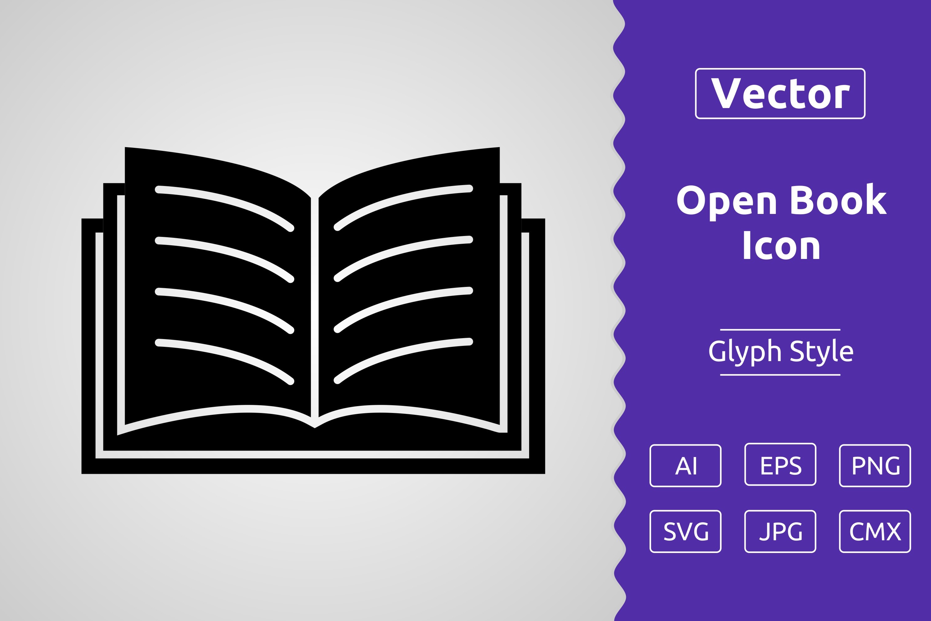 Vector Open Book Glyph Icon Graphic by Muhammad Atiq · Creative Fabrica