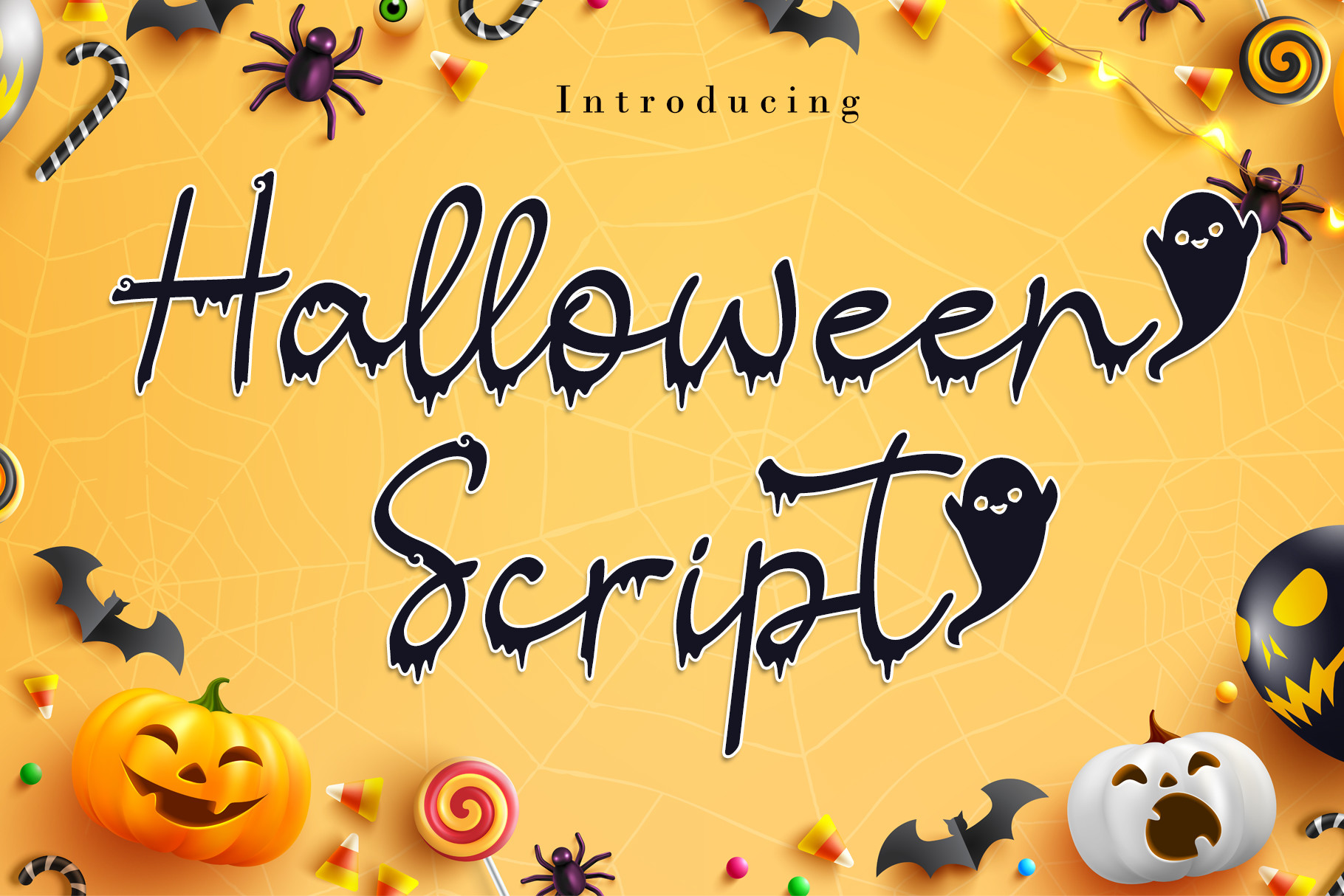 Halloween Script preview: spooky handwritten craft font
