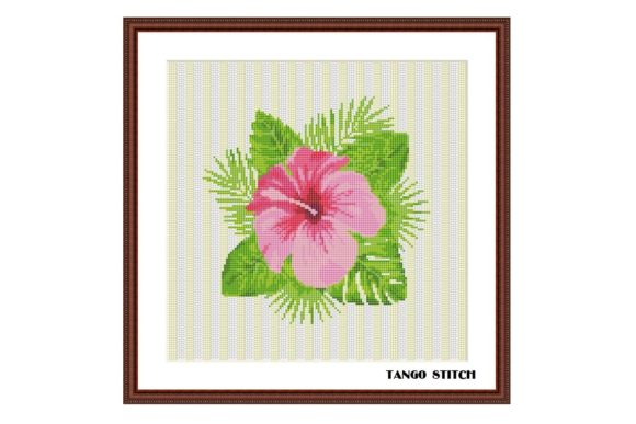 Hibiscus Tropical Flower Cross Stitch