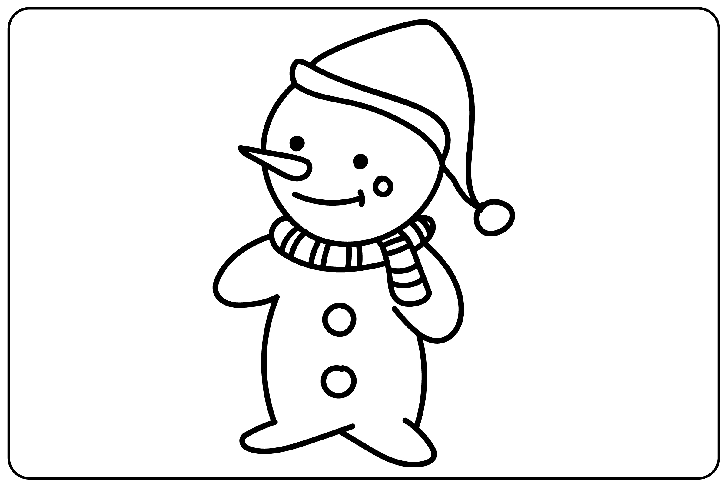 Snowman Christmas Coloring Page for Kids