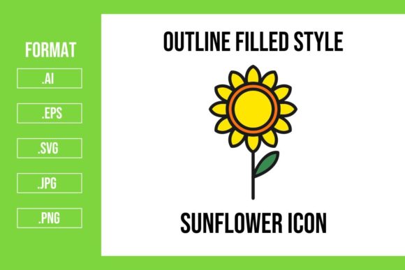 Sunflower Outline Filled Icon Graphic by mhd.usman00 · Creative Fabrica