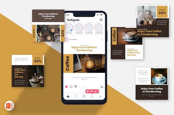 Preview of Template Instagram Feed - Cafe Jump coffee shop social media template