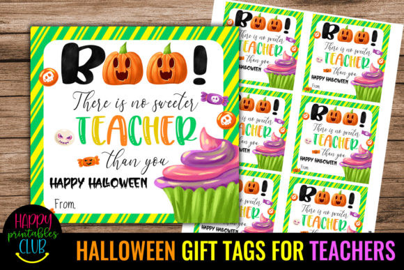 Boo! Halloween Teacher Gift & Treat Bag Tags