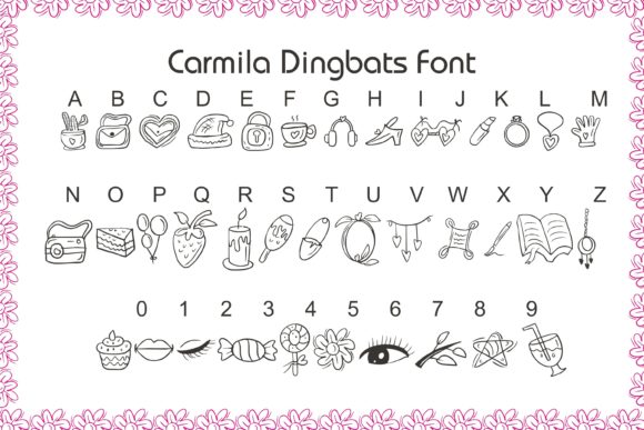 Carmila Dingbats Font - Preview 1
