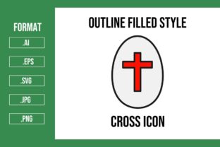 Cross Outline Filled Icon Graphic by mhd.usman00 · Creative Fabrica