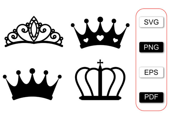 Crown SVG Silhouette Crown Eps Vector