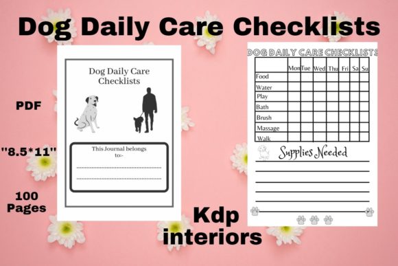 Dog Daily Care Checklists - Journal