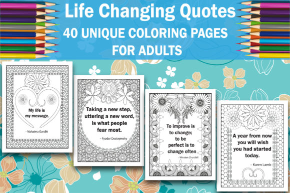 Life Changing Quotes Coloring Pages Book