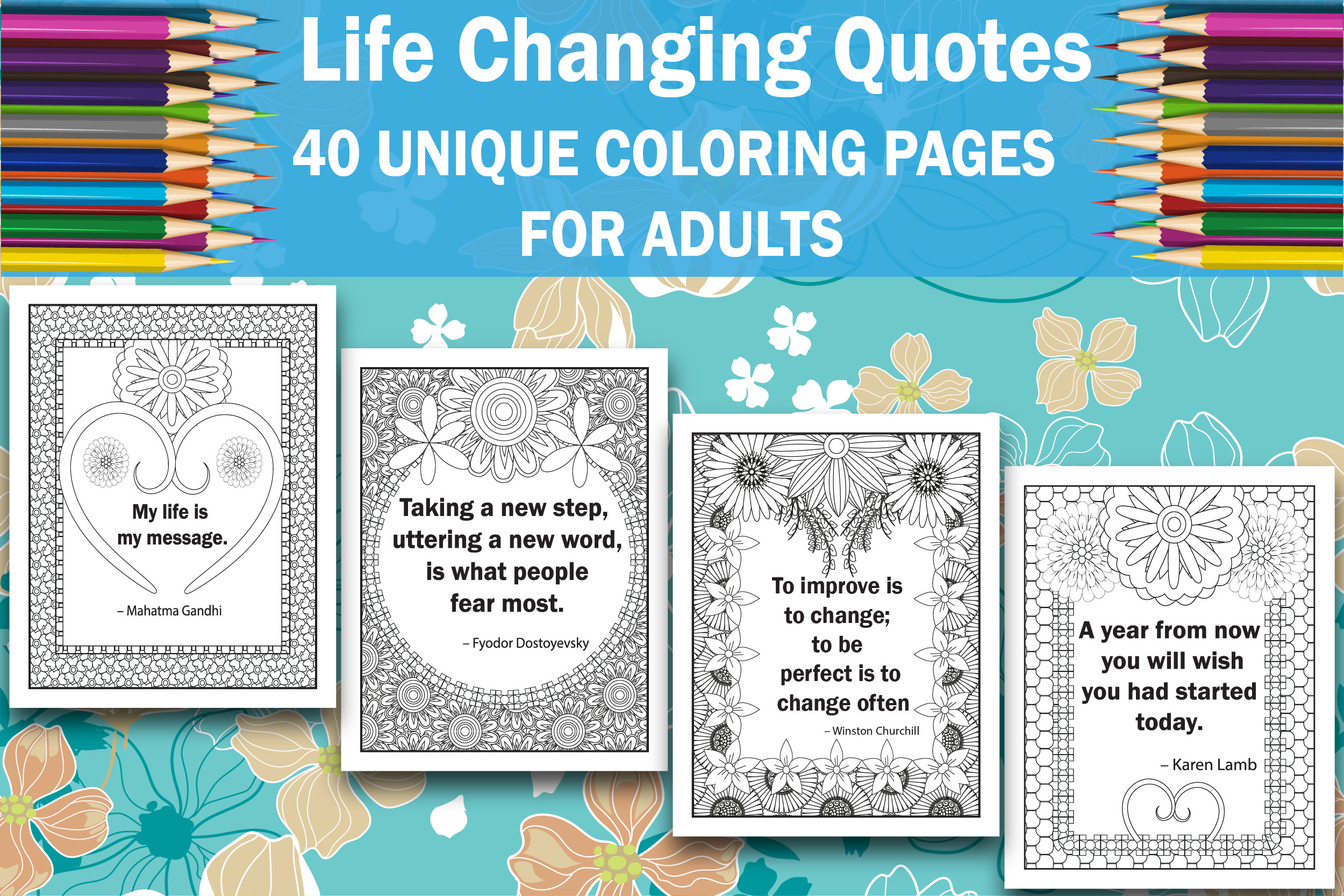 Life Changing Quotes Coloring Pages Book