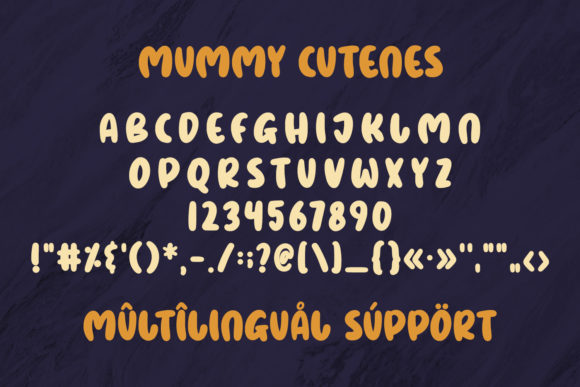 Mummy Cutenes Font PNG with transparent background - Preview 2
