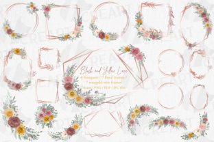 Blush and yellow roses, rosegold frames