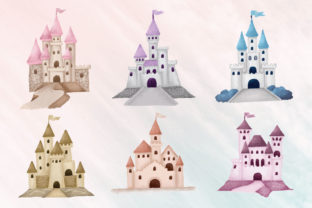 Castle Watercolor Clipart Set PNG Graphic by UrufaArt · Creative Fabrica