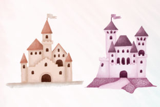 Castle Watercolor Clipart Set PNG Graphic by UrufaArt · Creative Fabrica