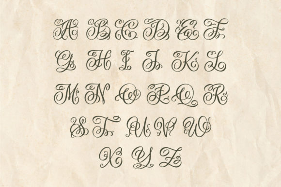Monogram Craft Font PNG with transparent background - Preview 2