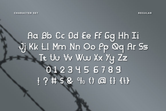 Rounded Barbed Font PNG with transparent background - Preview 4