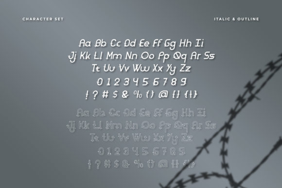 Rounded Barbed Font PNG with transparent background - Preview 6