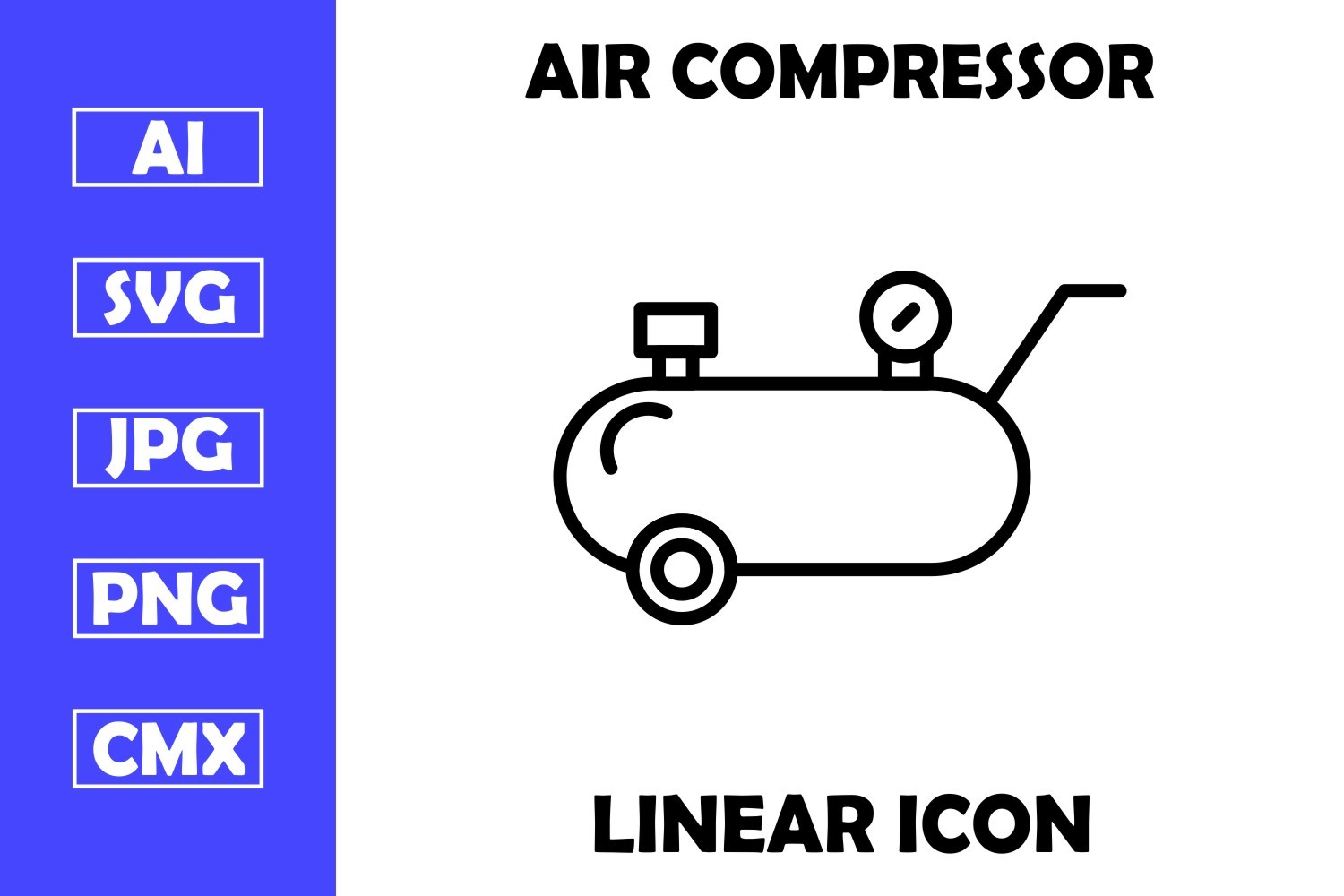 Air Compressor Vector Line Icon Design