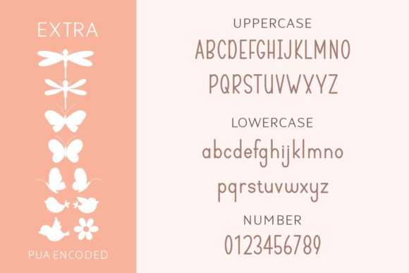 Cutefly Font PNG with transparent background - Preview 1
