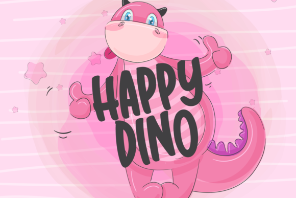 Little Dino Font PNG with transparent background - Preview 1