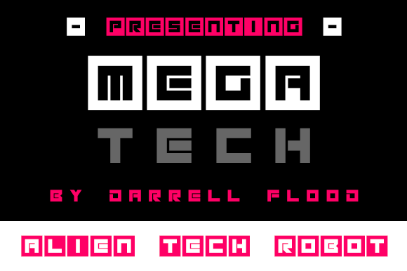 Megatech Font PNG with transparent background - Preview 1