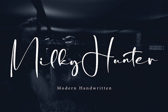 Milky Hunter Font PNG with transparent background - Preview 1