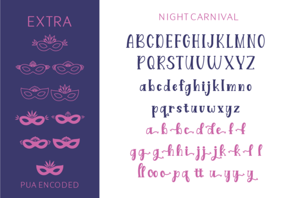 Night Carnival Font PNG with transparent background - Preview 3