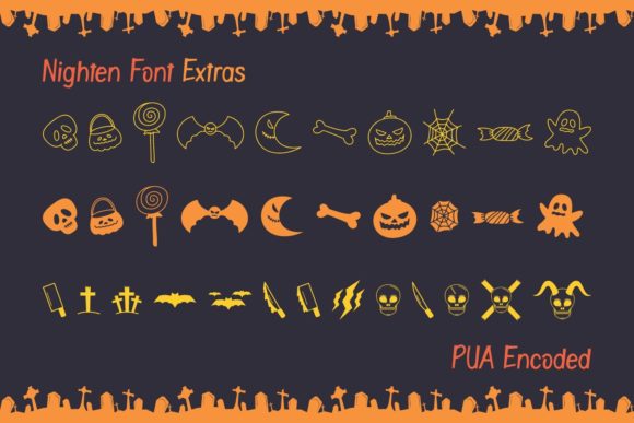 Nighten Font PNG with transparent background - Preview 4