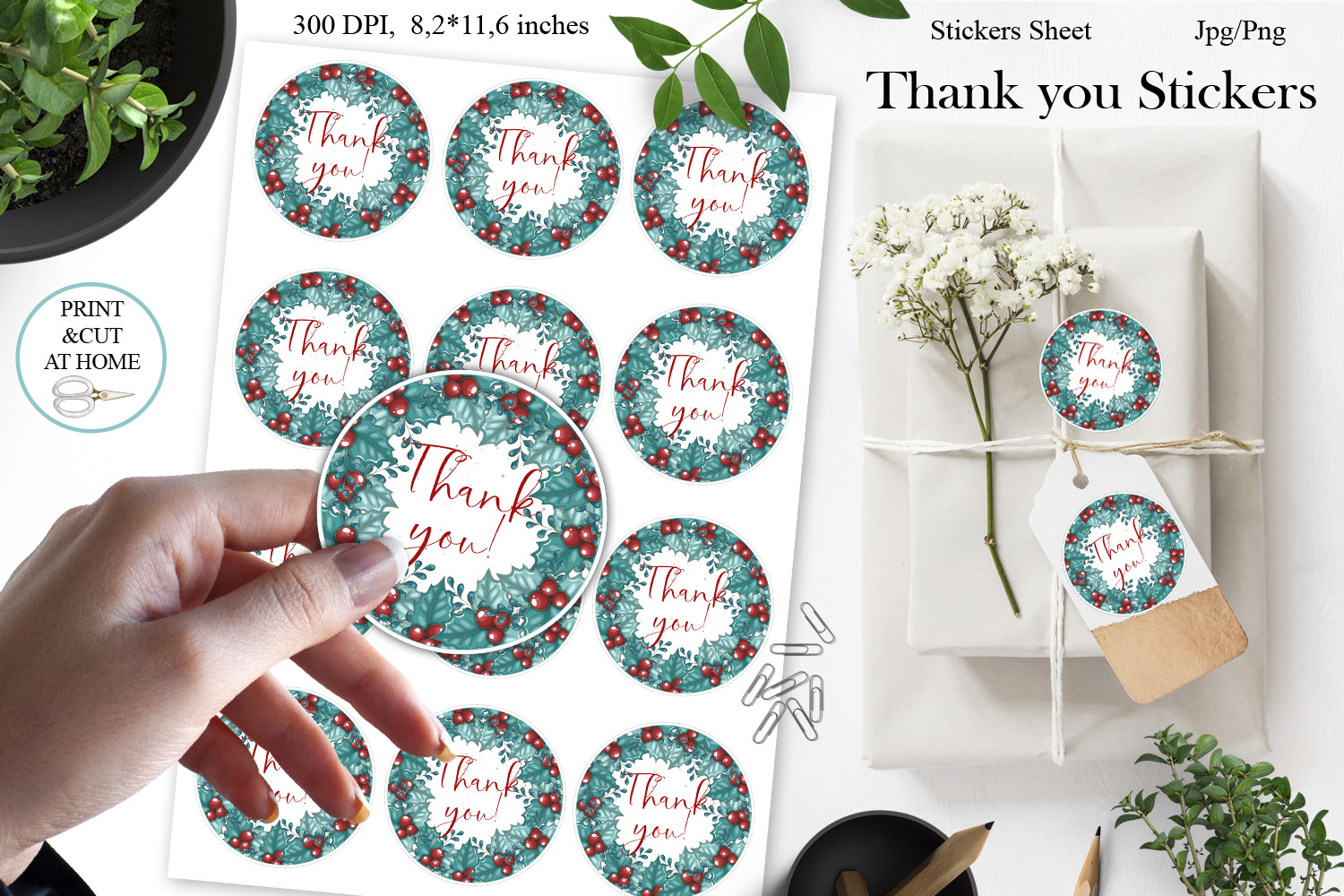 Thank You Christmas Stickers Planner