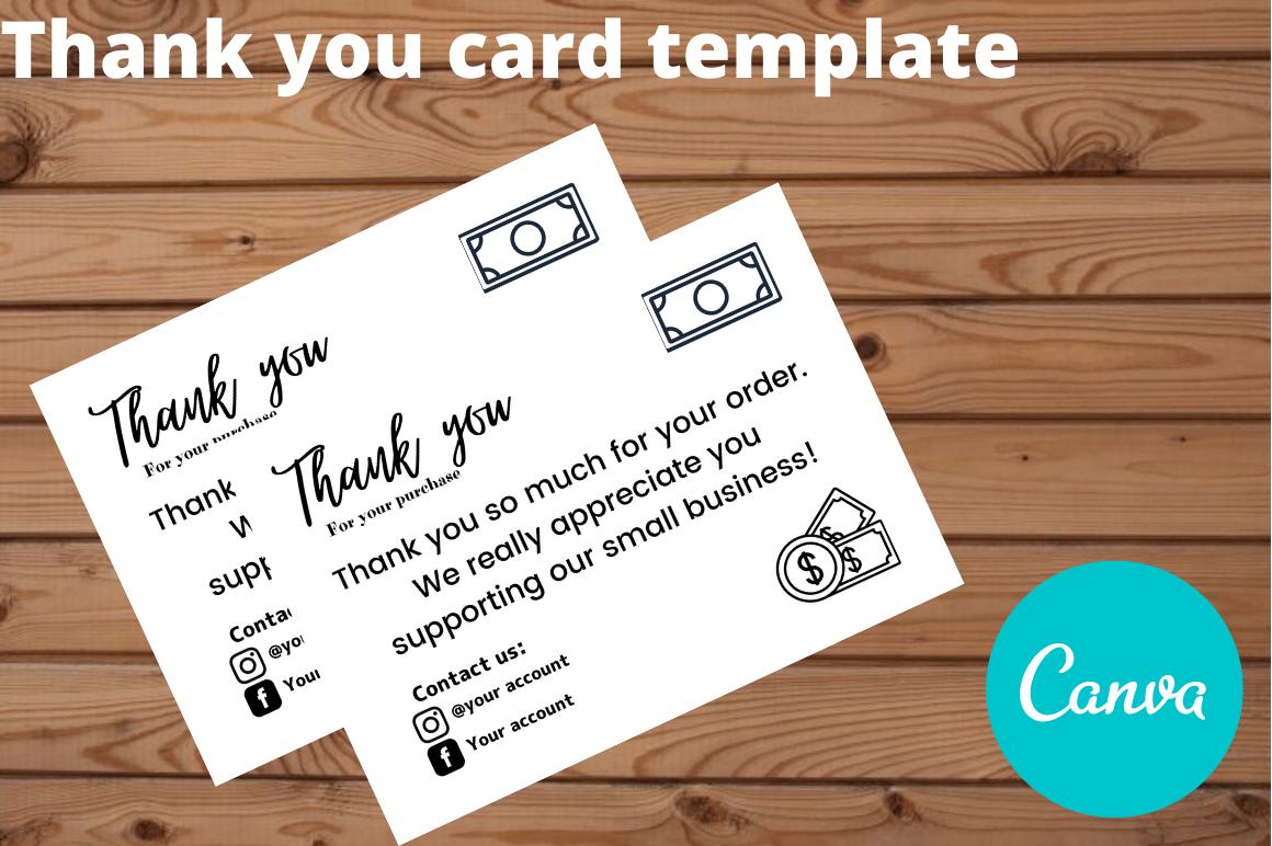 Thanks Card Template Graphic by CraftedType Studio · Creative Fabrica