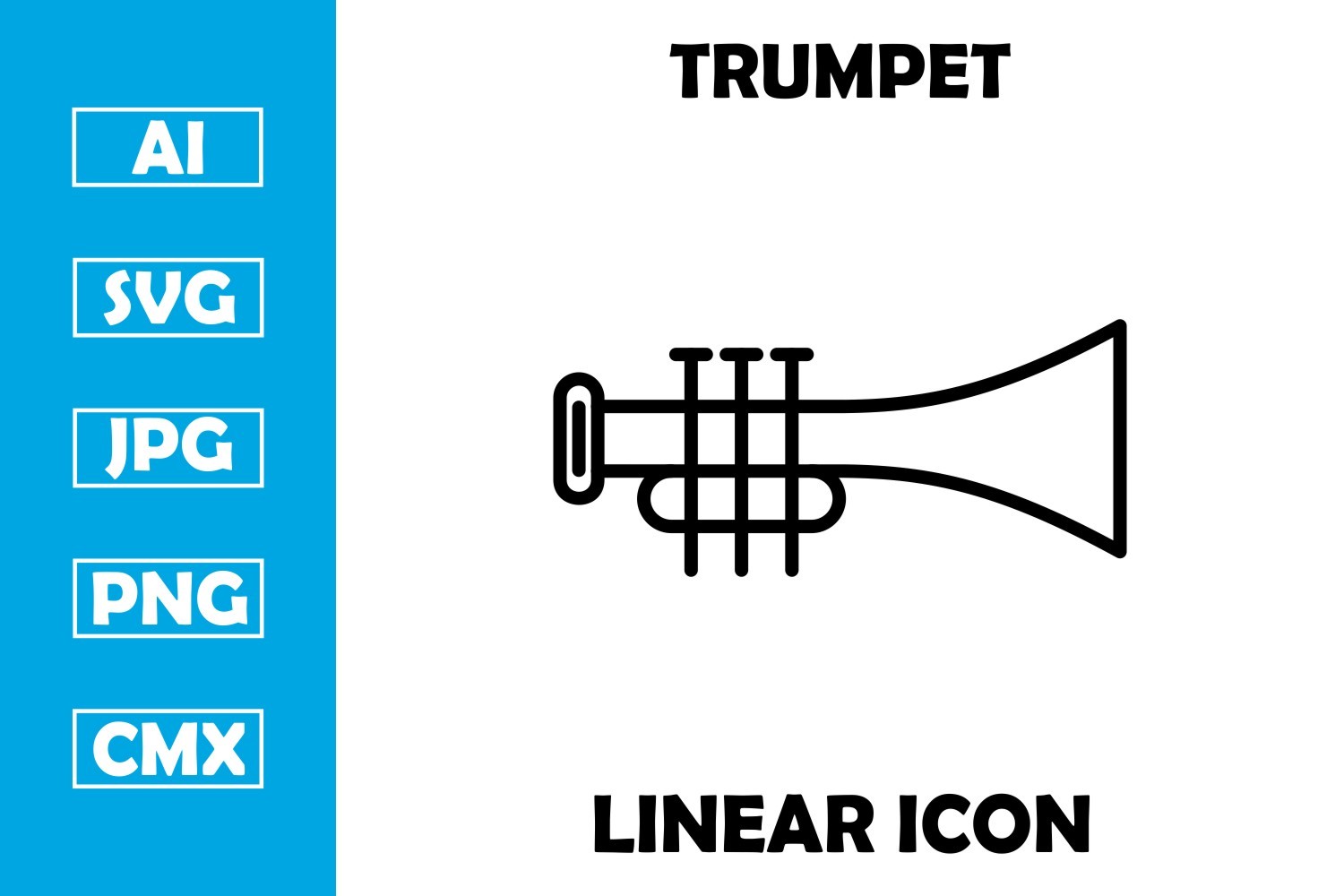 Trumpet Vector Line Icon Design Graphic by Pexelpy · Creative Fabrica