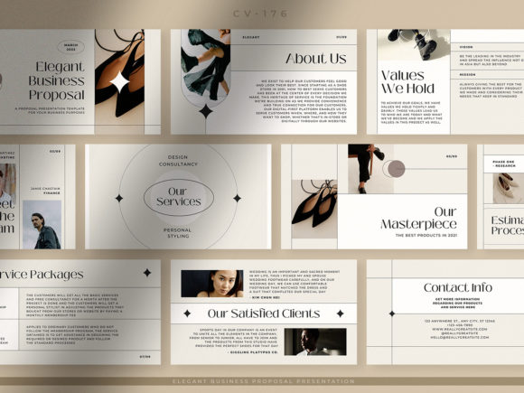 Elegant Canva business proposal presentation template