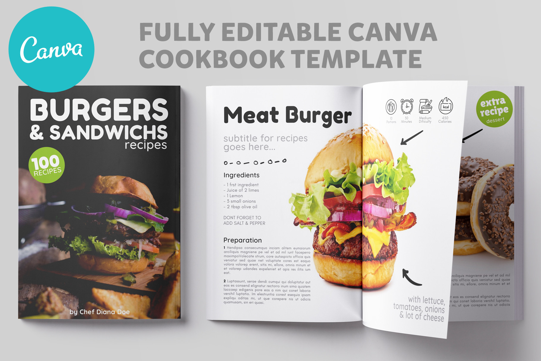 Canva Burger Sandwich Cookbook