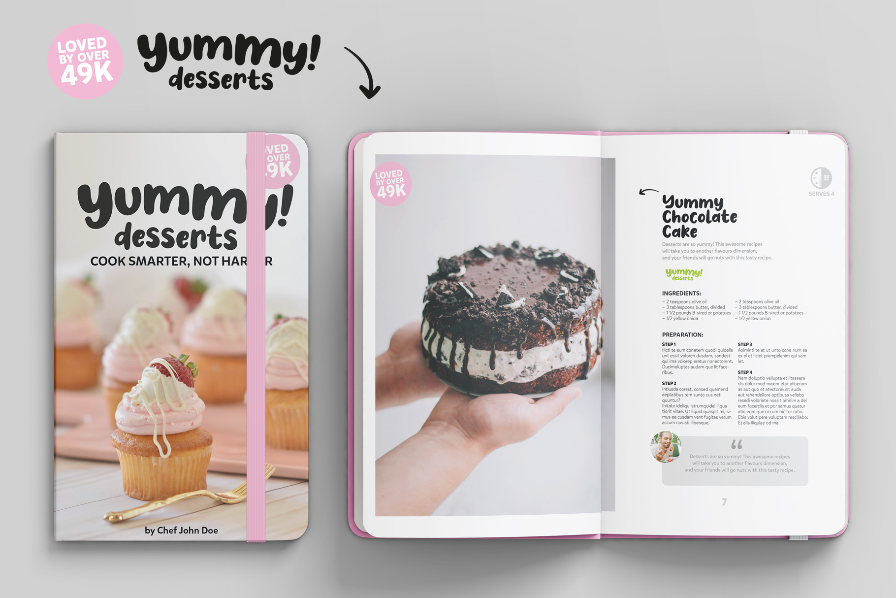 Desserts Cookbook Magazine Template