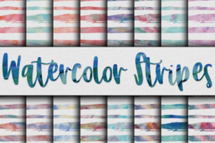 Watercolor Stripes Digital Paper Designs Graphic by oldmarketdesigns ...