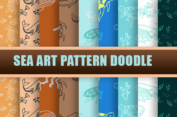 Sea Land Doodle Art Pattern