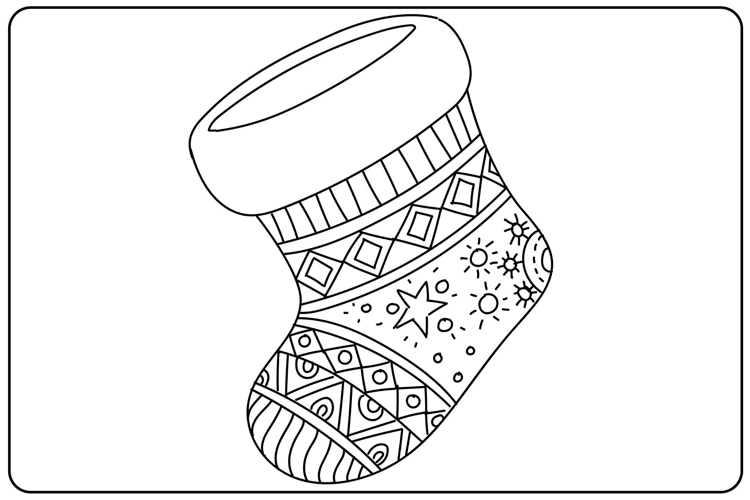 Christmas Stockings Kids Coloring Page