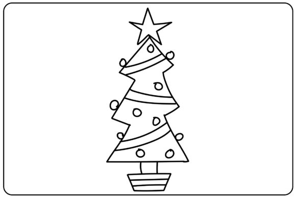Christmas Tree Coloring Page for Kids