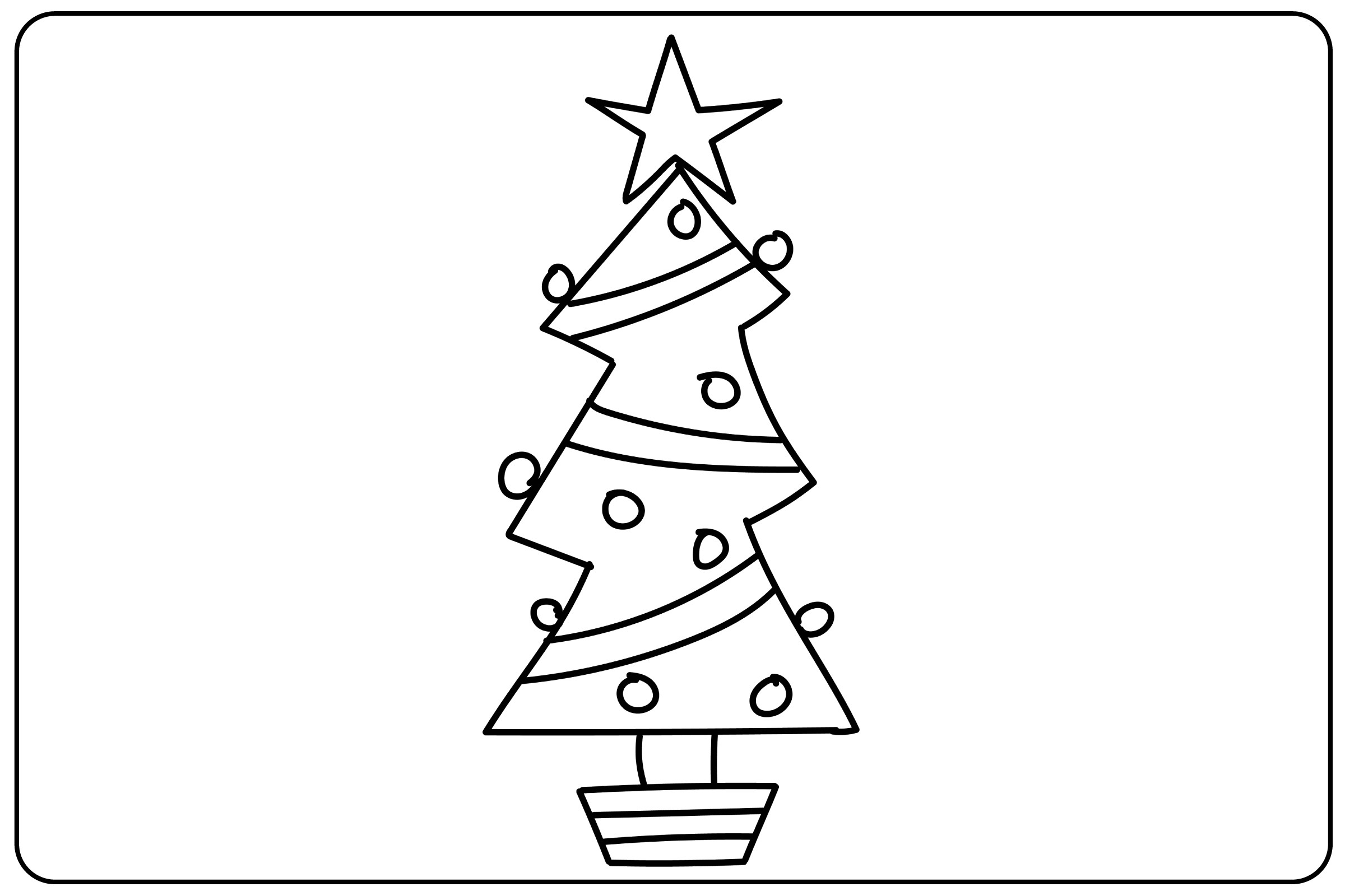 Christmas Tree Coloring Page for Kids