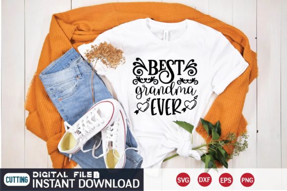 Best Grandma Ever Svg Grafik T-shirt Designs Von craftstore