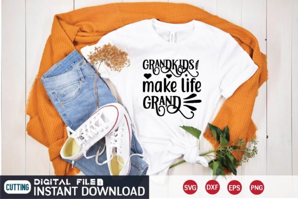Grandkids Make Life Grand Svg Graphic T-shirt Designs By craftstore