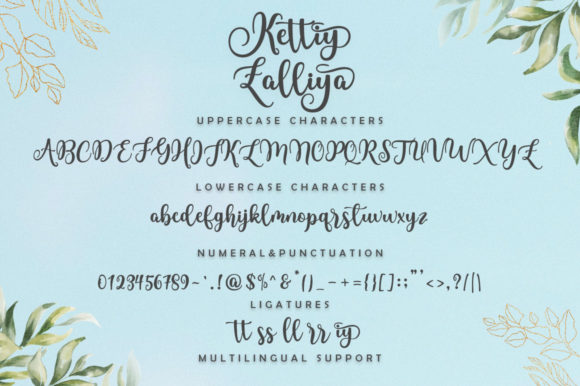 Kettiy Zalliya Script Font font preview - 6