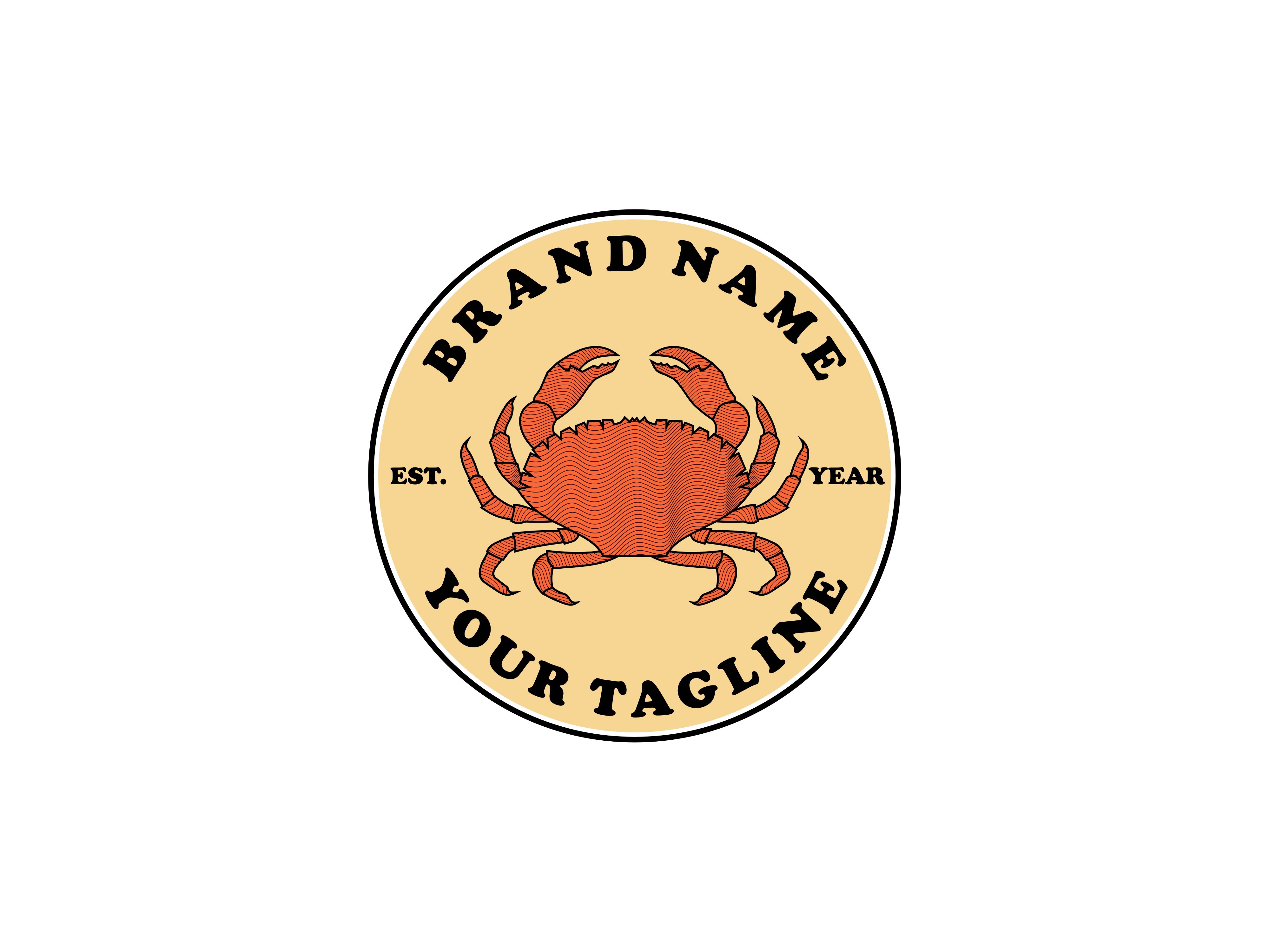 Crab Vector Logo Badge Seafood