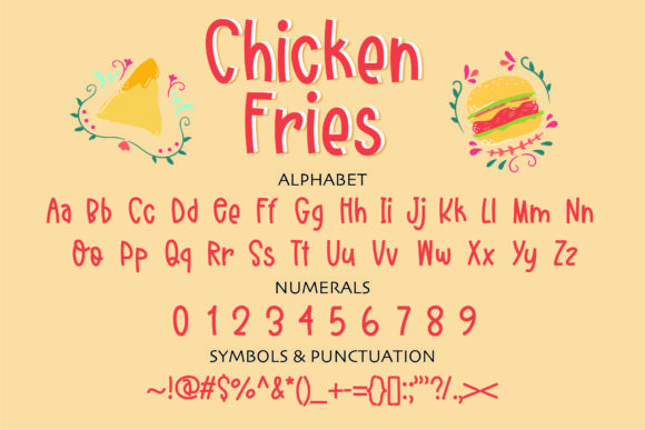 Chicken Fries Font PNG with transparent background - Preview 1