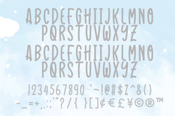 Kawaii Unicorn Font PNG with transparent background - Preview 3